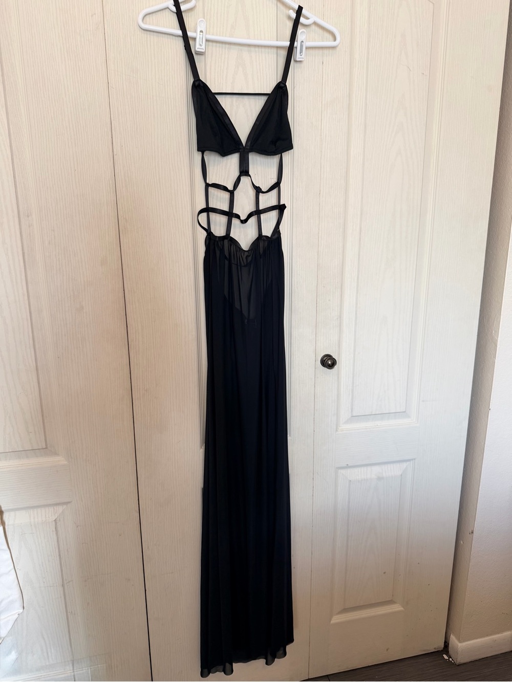 SHEIN Black Strappy Cutout Maxi Dress
